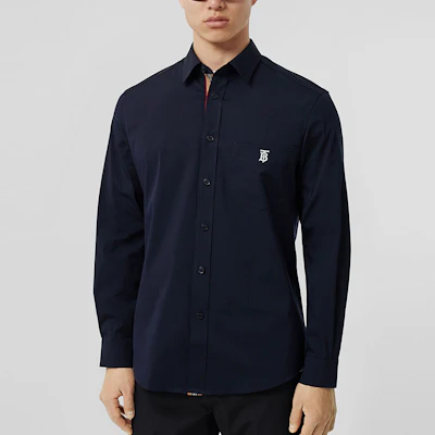 Burberry Baju Kemeja Navy Blue Cotton Check Logo Koleksi Musim Bunga. 80430621 Details for Burberry Baju Kemeja Navy Blue Cotton Check Logo Koleksi Musim Bunga. 80430621