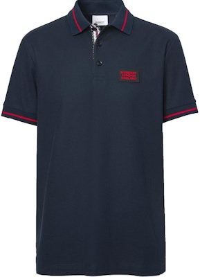 Polo Burberry Azul Marino de Algodón con Ribete en Contraste. 80259741 Order Polo Burberry Azul Marino de Algodón con Ribete en Contraste. 80259741