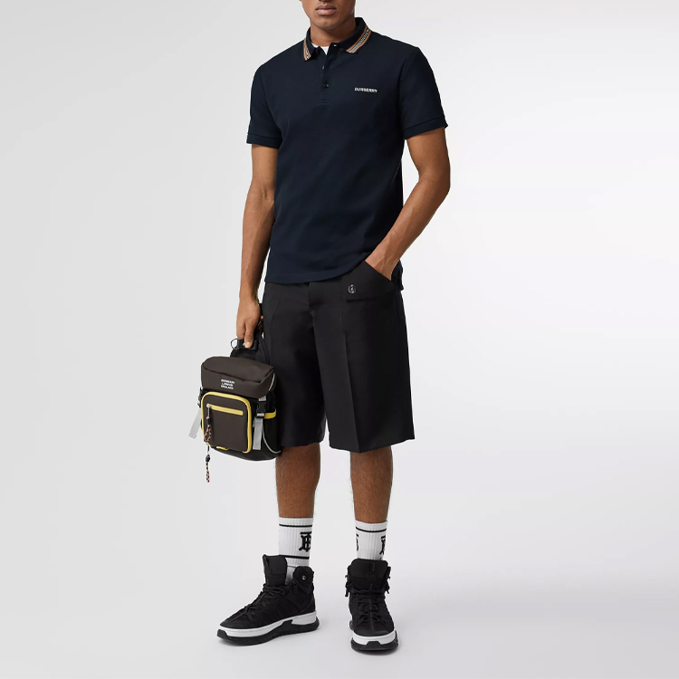 Burberry Navy Blue Cotton Short Sleeve Polo Shirt 80100391 圖 4