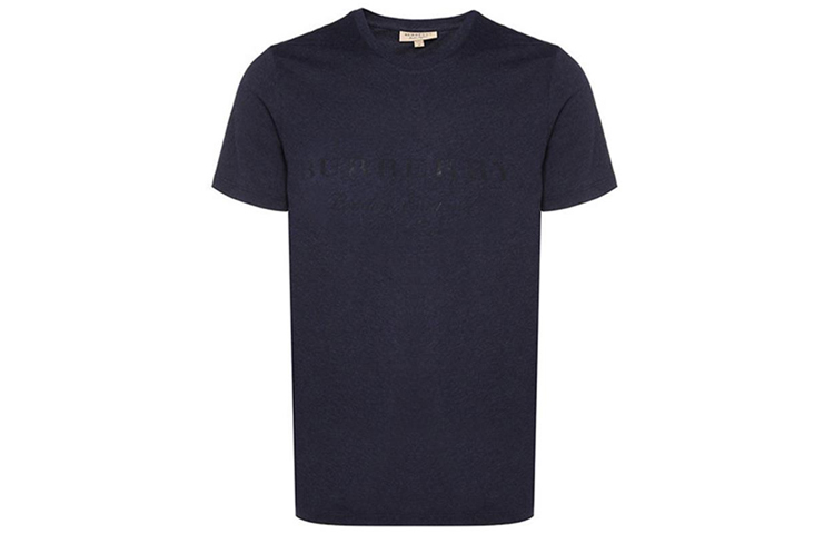 Burberry Navy Blue Crewneck T-Shirt with Logo 40561291