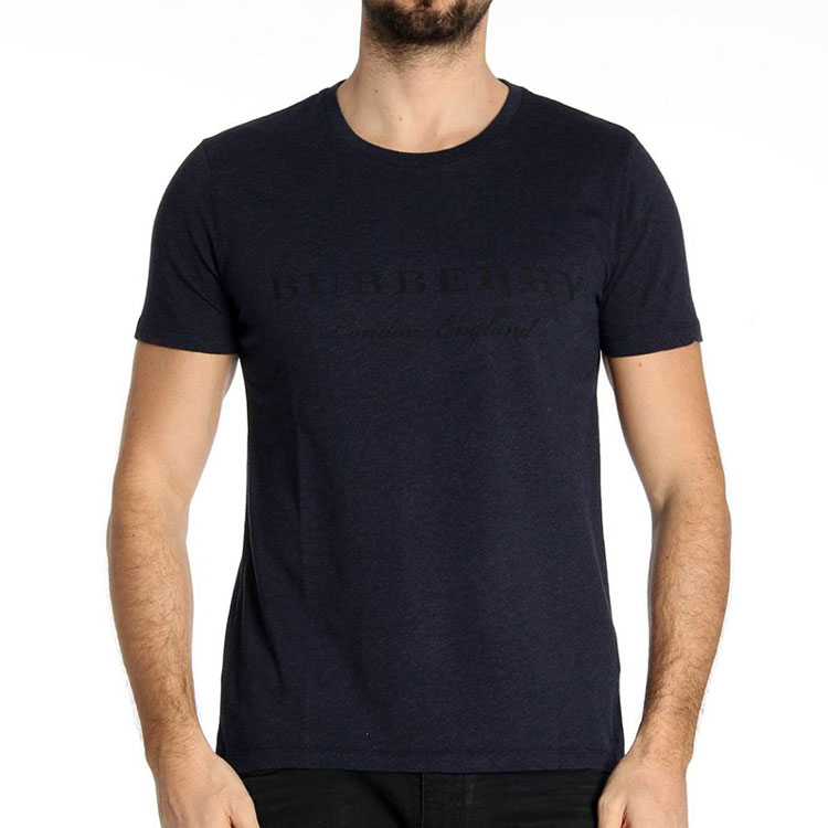 Burberry Navy Blue Crewneck T-Shirt with Logo 40561291 圖 4