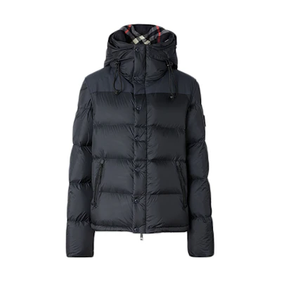 Burberry Navy Blue Detachable Sleeve Down Jacket for Men Winter 80187321
