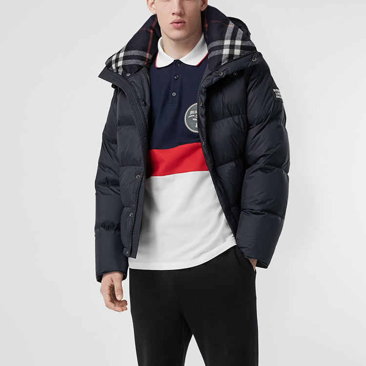 Purchase Jaket Musim Dingin Pria Burberry Navy Blue dengan Lengan Lepas Pasang. 80187321