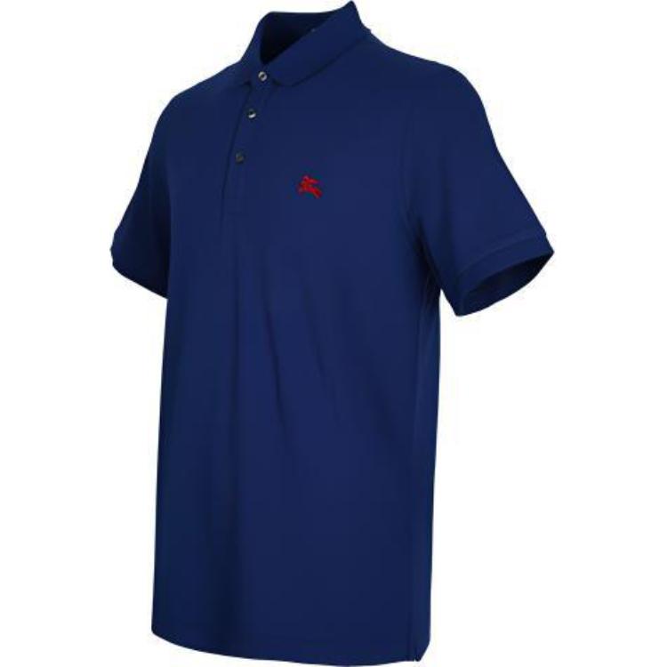 Burberry Navy Blue Embroidered Equestrian Logo Polo Shirt 40612331 圖 4