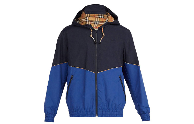Burberry Navy Blue Hooded Rain Jacket 80033591