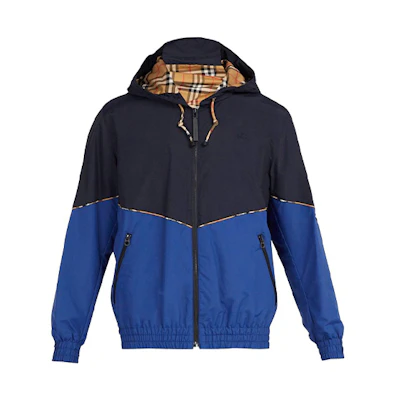 Burberry Navy Blue Hooded Rain Jacket 80033591