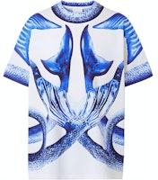 Burberry Navy Blue Mermaid Tail Print Loose Cotton T-Shirt. 80406861 Burberry Navy Blue Mermaid Tail Print Loose Cotton T-Shirt. 80406861