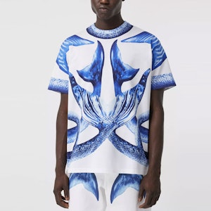 Burberry 深藍色美人魚尾印花寬鬆棉T恤. 80406861 Purchase Burberry 深藍色美人魚尾印花寬鬆棉T恤. 80406861