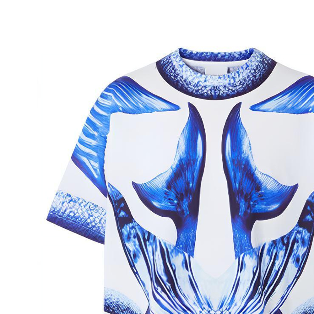 Details for Burberry Kaos Cotton Longgar Navy Blue Motif Ekor Mermaid. 80406861