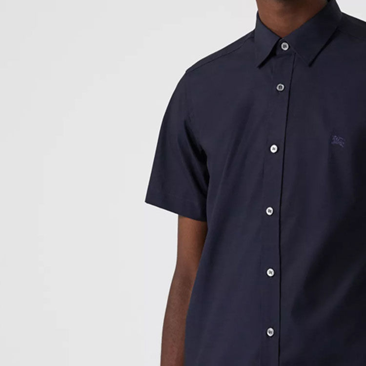 Sizing バーバリー ネイビーブルー シングルブレスト カジュアル 半袖シャツ 80030781