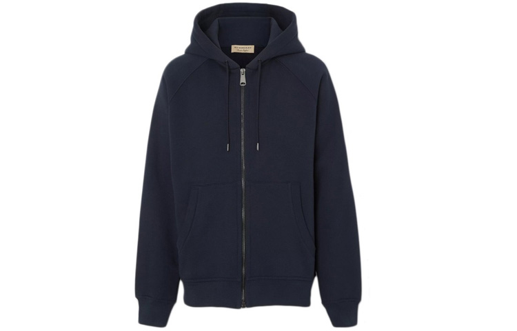 Burberry Navy Blue Zip-Up Sweatshirt with Embroidered Back Logo 8008325-A1222