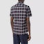 Cheap 버버리 네이비 체크 코튼 반팔 셔츠 80209641