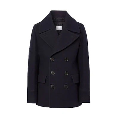 Burberry Navy Double-Breasted Casual Short Coat 80133361