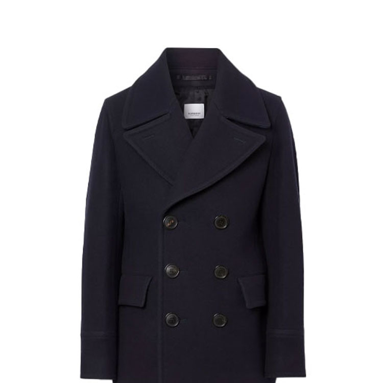 Burberry Navy Double-Breasted Casual Short Coat 80133361 圖 4