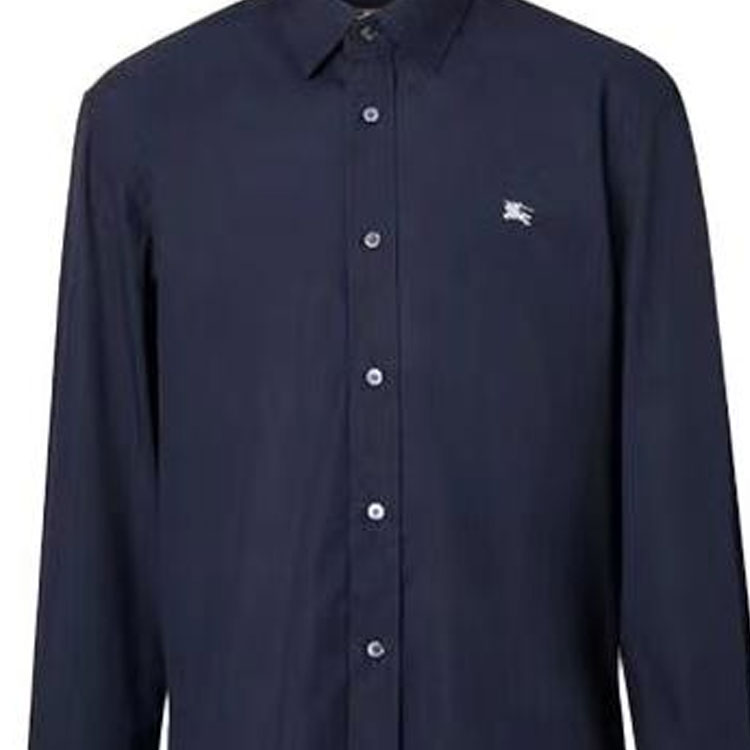 Burberry Navy Long Sleeve Casual Shirt with White Equestrian Logo. 80362931 圖 8