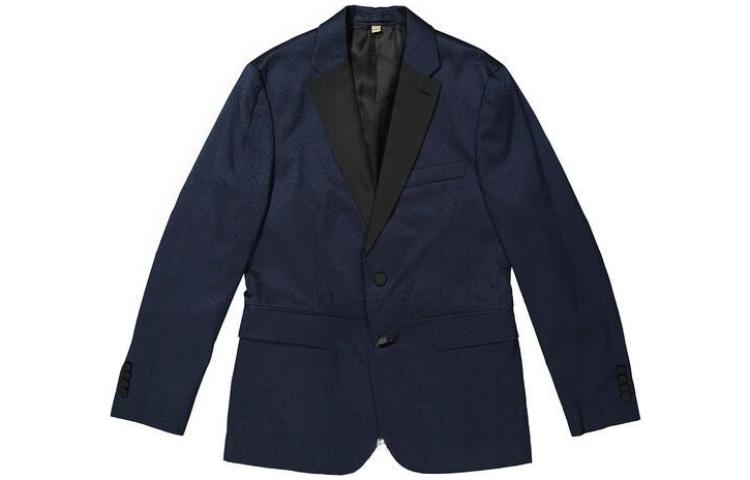 Burberry Navy Single-Breasted Blazer Jacket with Long Sleeves 40618651