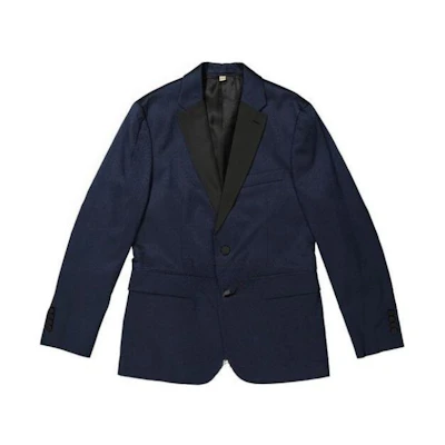 Burberry Navy Single-Breasted Blazer Jacket with Long Sleeves 40618651