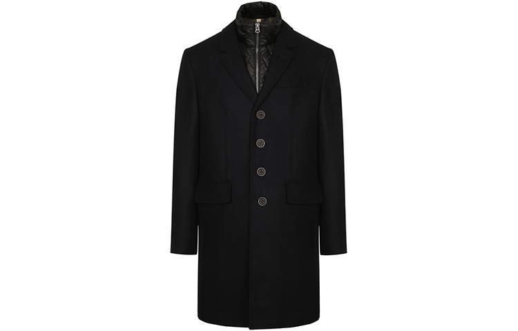 Burberry Navy Wool Single-Breasted Coat with Removable Liner 39414991 圖 2