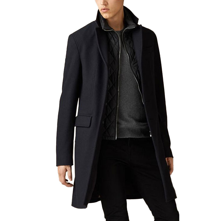 Burberry Navy Wool Single-Breasted Coat with Removable Liner 39414991 圖 4