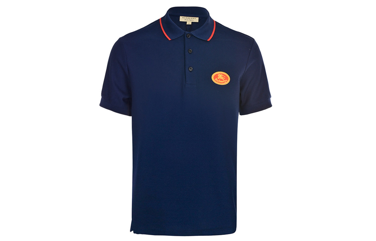Burberry New Logo Navy Blue Short Sleeve Polo Shirt 80029121 圖 2