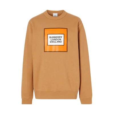 Burberry Nut Brown Letter Printed Crewneck Casual Sweatshirt. 45596281