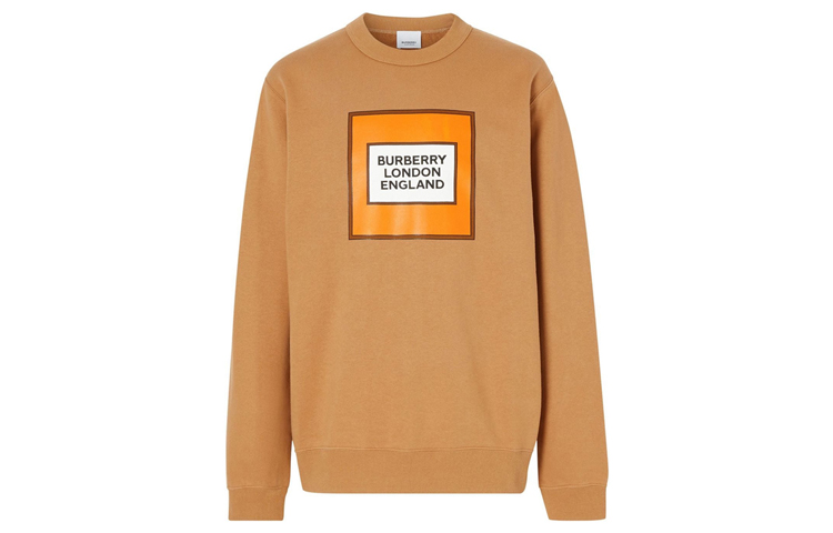 Order Burberry 榛果棕字母印花圓領休閒長袖上衣 45596281