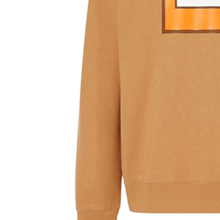 Sizing Burberry 榛果棕字母印花圓領休閒長袖上衣 45596281