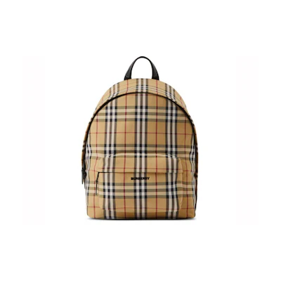 Burberry Nylon Vintage Check Backpack Archive Beige