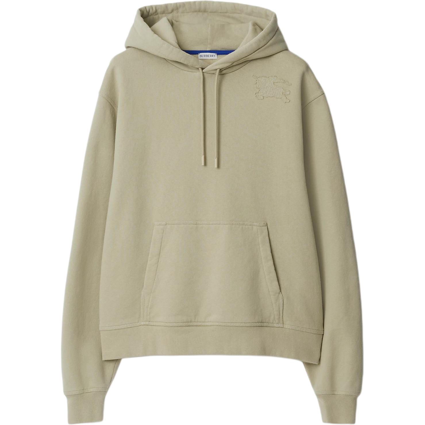 Burberry Olive Green Embroidered Logo Hoodie Loose Fit 80946091