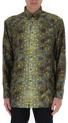 Burberry Kemeja Lengan Panjang Cetak Sisik Ikan Hijau Zaitun 45676261 Shop Burberry Kemeja Lengan Panjang Cetak Sisik Ikan Hijau Zaitun 45676261