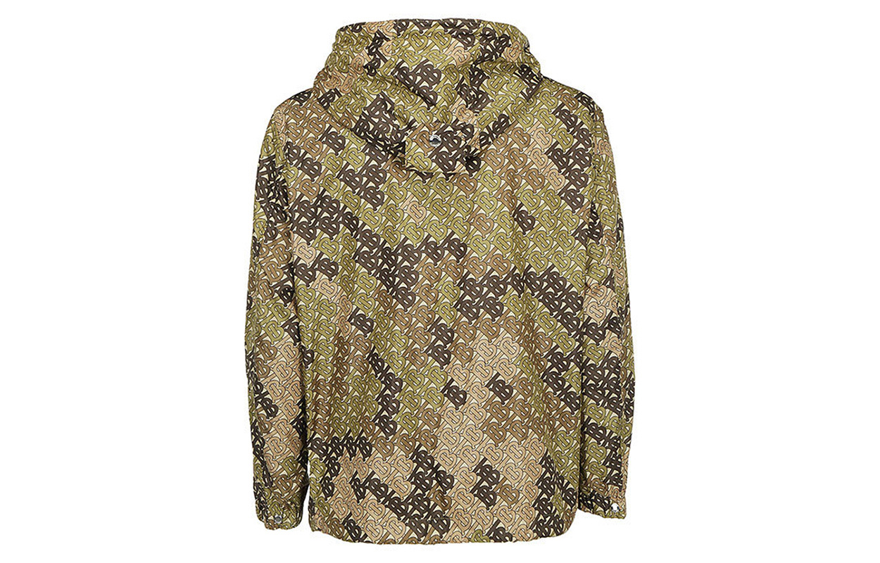 Lookbook 博柏利橄榄绿连帽抽绳拉链休闲夹克 80163041