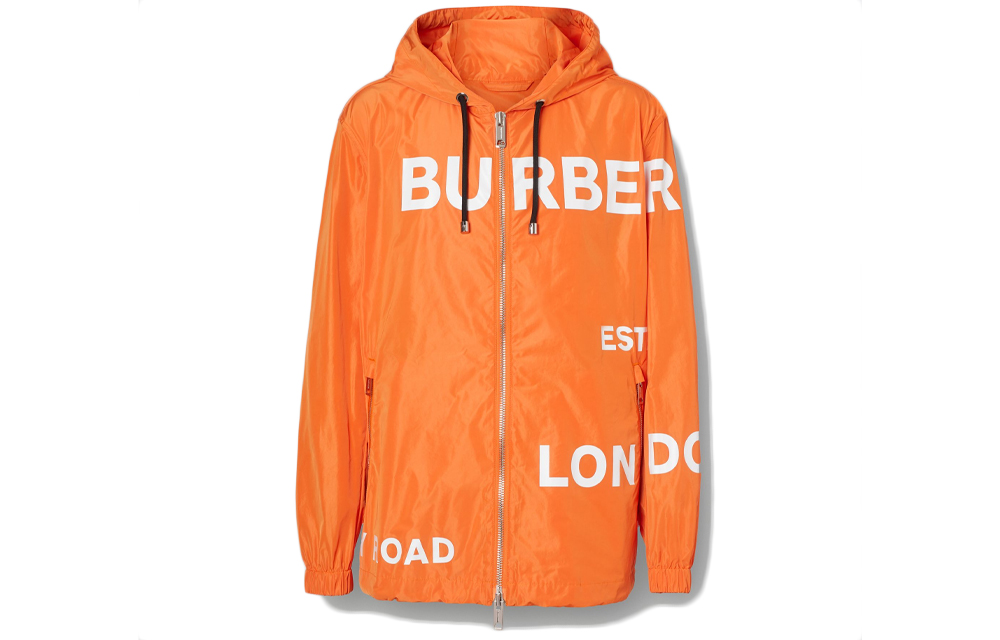 Burberry Orange Letter-Print Hooded Zip Jacket 80167961 圖 2