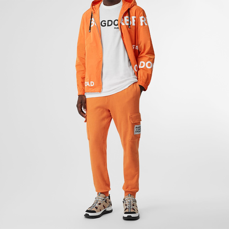 Burberry Orange Letter-Print Hooded Zip Jacket 80167961 圖 3