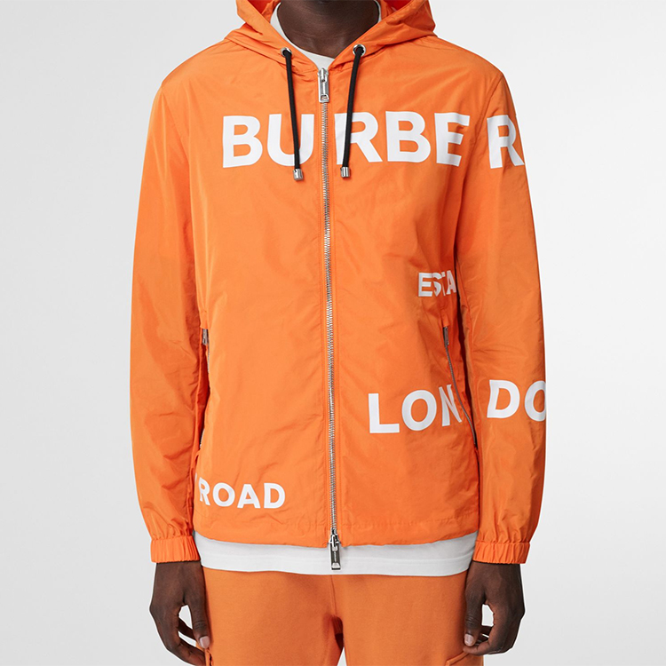 Burberry Orange Letter-Print Hooded Zip Jacket 80167961 圖 4