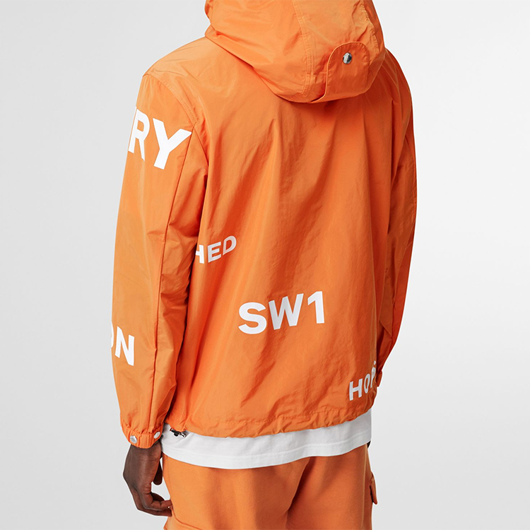 Burberry Orange Letter-Print Hooded Zip Jacket 80167961 圖 5