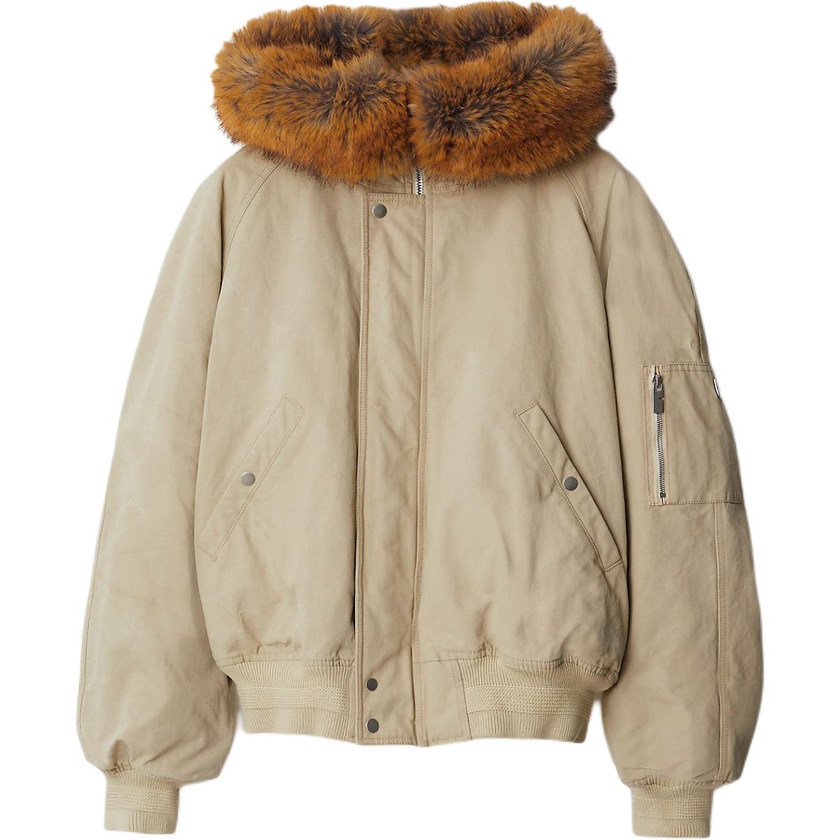 Burberry Oversized Hoodie Jacket Raglan Sleeve Plaster White 80914711