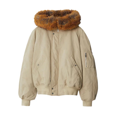 Burberry Oversized Hoodie Jacket Raglan Sleeve Plaster White 80914711