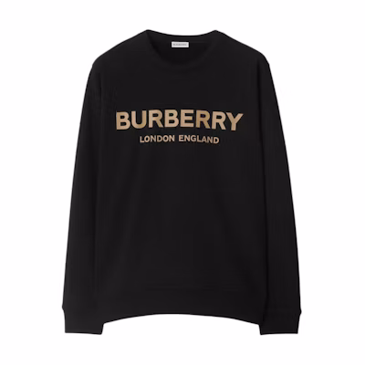 Burberry Oversized Logo Crewneck Sweatshirt Black Long Sleeve 81042241