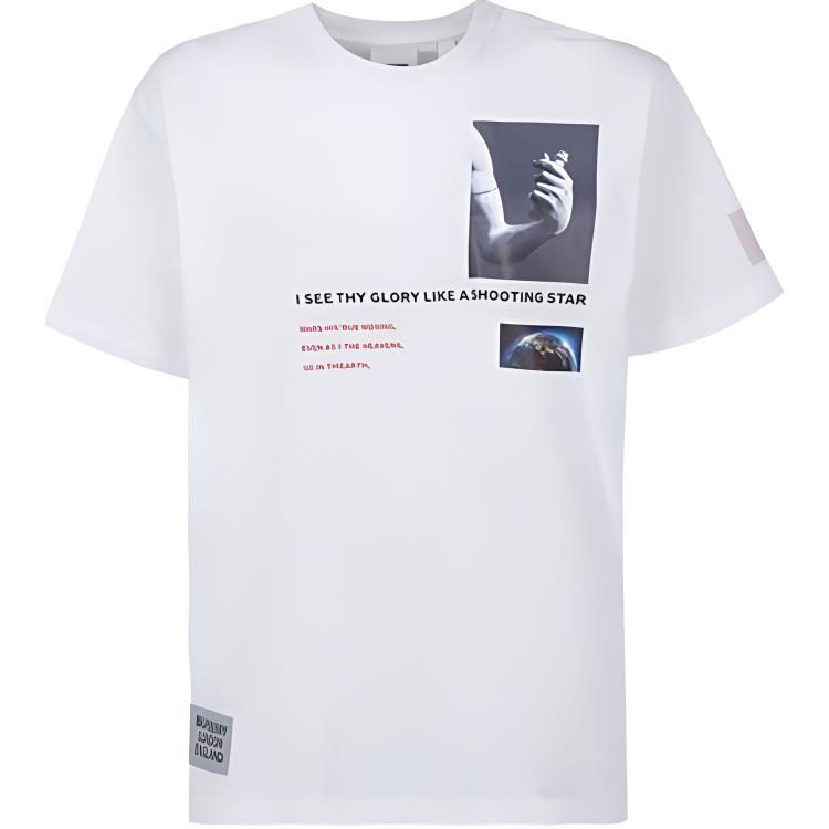 Buy Burberry Oversized Montage 白色寬鬆版T恤 8024733