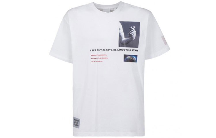 Order Burberry Oversized Montage 白色寬鬆版T恤 8024733