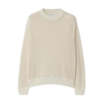 Burberry Oversized Solid Color Crewneck Sweatshirt - Soap White 80898301