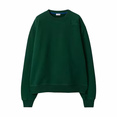 Burberry Oversized Solid Color Crewneck Sweatshirt Green 80849431