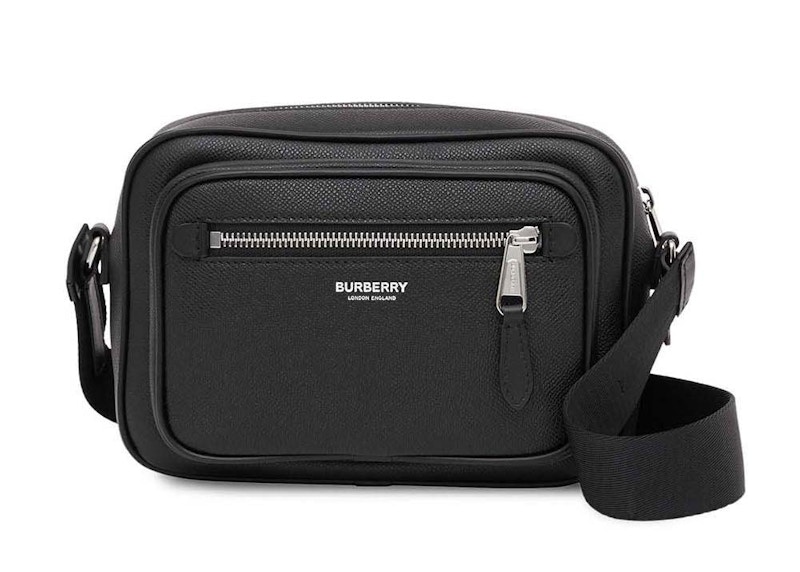 Burberry Paddy Italian Gained Leather Crossbody Bag Black