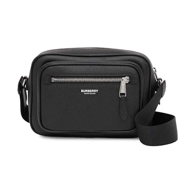Burberry Paddy Italian Gained Leather Crossbody Bag Black