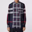 Purchase Burberry Patchwork Check Baju Lengan Panjang Navy 80256151