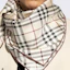 Shop Burberry Syal Sutra 100% Pola Desain Unisex Putih 80952231