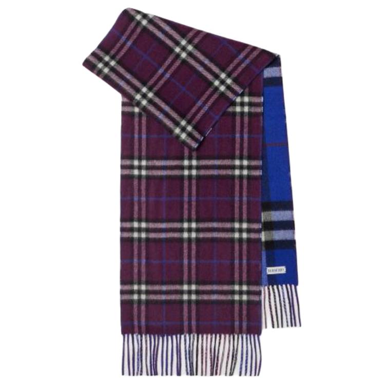 Burberry Pattern Design  Cashmere Wool Scarf - Purple. 80909501
