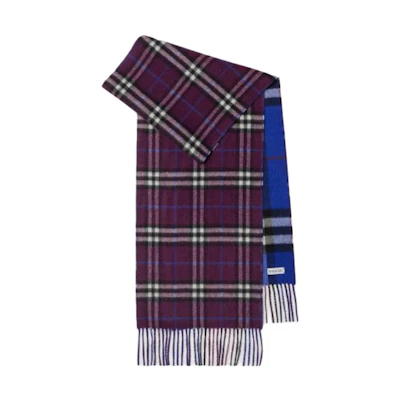 Burberry Pattern Design Cashmere Wool Scarf - Purple. 80909501