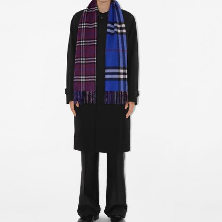 Burberry Pattern Design  Cashmere Wool Scarf - Purple. 80909501 圖 5