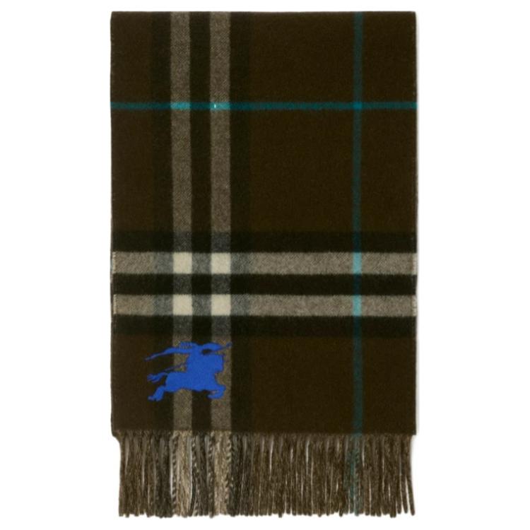 Burberry Pattern Design Cashmere Scarf Brown Unisex 80952251 圖 3